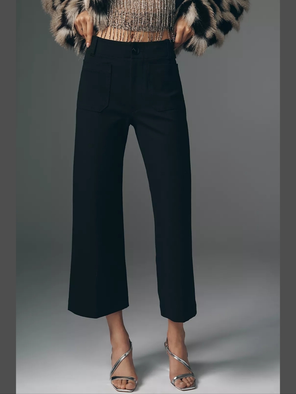 𝙈𝘼𝙀𝙑𝙀 Colette Ponte Crop Wide-leg Pants in Black